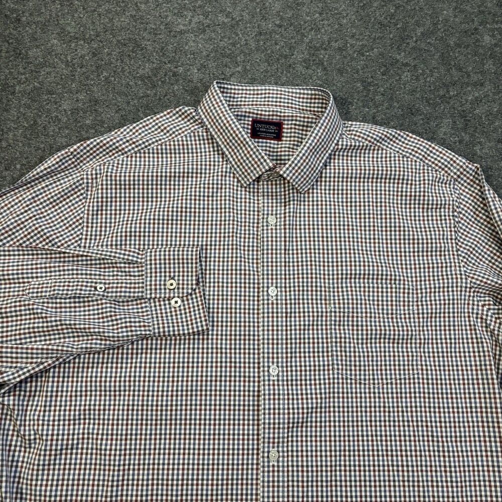UNTUCKit Shirt Men's 3XL Gingham Long Sleeve Button Down Shirt Check